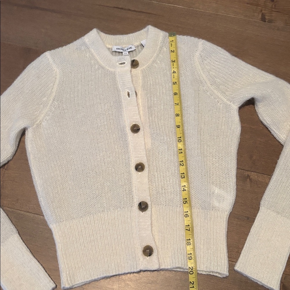 Veronica Beard Cream Button-Down Cardigan, NWT, size S - Picture 9 of 9